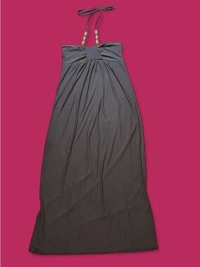 Impress Green Halter Maxi Dress with Beaded Straps